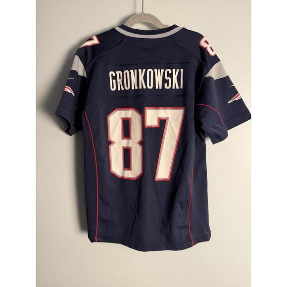Vintage New England Patriots Jersey Rob Gronkowski #87 NFL Blue Nike Youth M - Picture 5 of 15